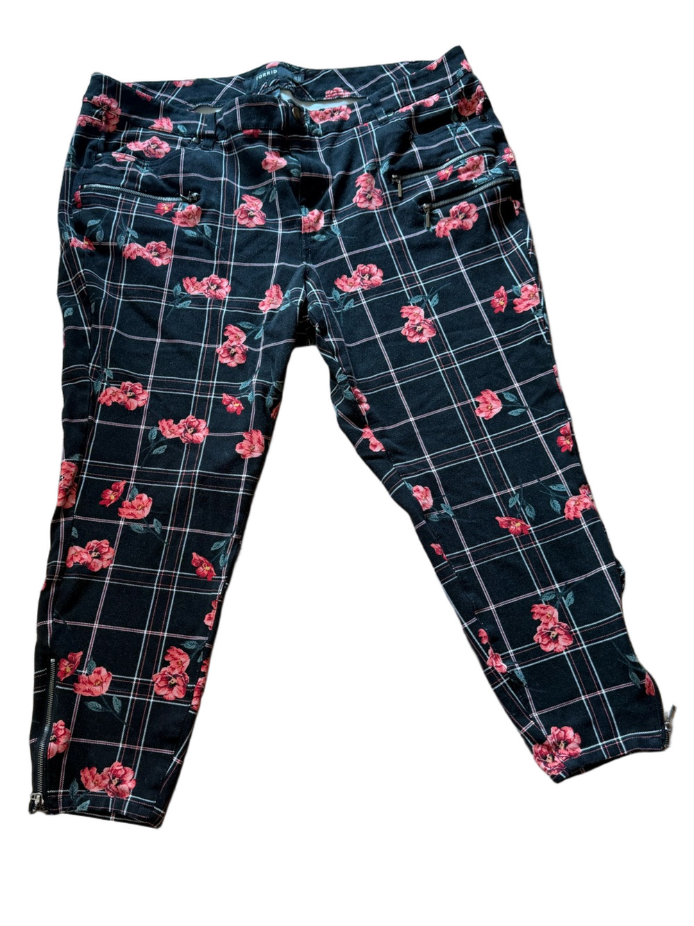 Torrid Women’s Pink Floral Plaid Pants